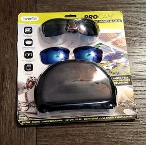 InvenTel PROCAM Video Recording Sports Glasses w/Interchangeable Lens & Case NEW
